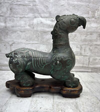 James Mont Mid Century Bronze Chinese Griffin Table Lighter And Stash Box VTG picture