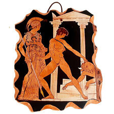 Ceramic Slab 17x20cm,Red figure Pottery,Theseus and the minotaur picture
