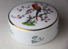 Vintage Rosenthal Bavaria Porcelain Round Lidded Powder/Trinket Box w/ Gold Trim picture