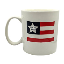 Life Is Good American Flag Patriotic July 4th Red White Blue Coffee Tea Cup Mug picture