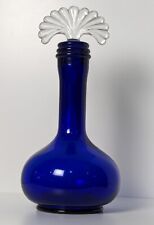 Cobalt Blue Glass Decanter with Fan Shaped Stopper picture