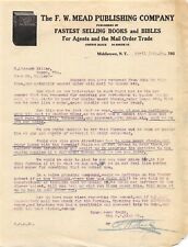 1922 Middletown New York F.W. Mead Publishing Book & Bibles Letterhead picture