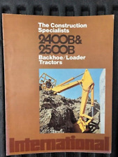 Original Vintage IH International Harvester 2400B backhoe loader booklet picture