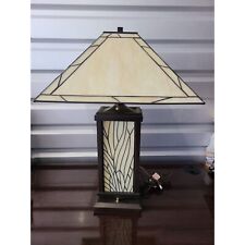 Beautiful Vintage Lamp Resin (Slag Style) Lamp Shade and Wood and Resin Base picture