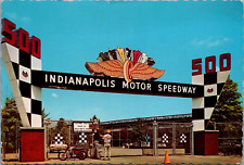 c1960's Indianapolis 500 Motor Speedway Entrance Motorcycle Cars Stands Bicycles picture