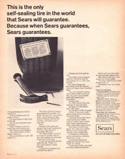 1968 Sears Self-sealing Tire Print Ad Hammer Nails Safety Guarantee picture