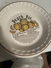 Vintage Ceramic Pie Plate with Lid - Covered Pie Baking Serving Dish Peach picture