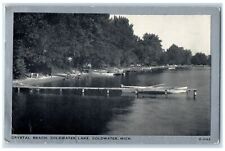 c1950's Crystal Beach Harbor Docking Boat Coldwater Lake Michigan MI Postcard picture
