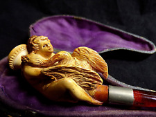 ✔️VINTAGE CHEROOT MEERSCHAUM PIPE Depicting  the Myth of Leda and the Swan 1890+ picture