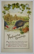 Antique 1910s Thanksgiving Greetings Postcard Godspeed Gobblers  picture
