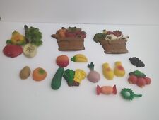 Vintage Sexton Metal Fruit Plates And Plastic Fruit Magnet Lot Plus More picture