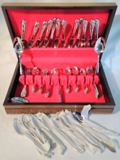 Oneida Silver Heart Of Sweden 67 Piece Set With Storage Box Vintage Flatware picture