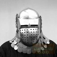 Antique 18 Ga Hardened Tempered Steel Medieval Bascinet Helmet 14th Century picture