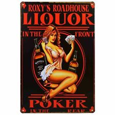 Roxy's Roadhouse Liquor Man Cave Tin Sign (Jack Bud Johnny Vodka Beer) W1011 picture