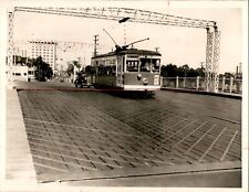 LD353 1938 Original Photo STREETCAR GOING OVER S.W. FIRST ST BRIDGE picture