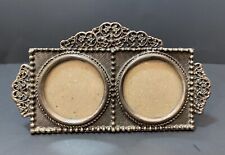 Vintage Double Picture Pewter Frame Made In Taiwan  picture