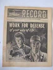vintage 1951 Production Record Korean War 