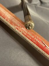 WW2 Marine Corps Sterling Silver & Rosewood Officer Swagger Stick w/ Package picture