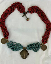 A Very Unique, One-of-a-Kind Chief’s Turquoise, Coral, Brass Necklace picture