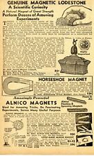1950 small Print Ad of Alnico Magnets, Horseshoe Magnet & Magnetic Lodestone picture