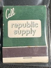 VINTAGE MATCHBOOK -REPUBLIC SUPPLY - INDUSTRIAL  - FRONT STRIKE picture