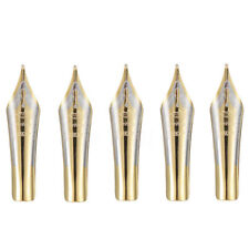 5pcs 35 x 6mm Replace Fountain Pen Nibs 0.5mm Medium Fine Nib Iridium Tip Gold c picture