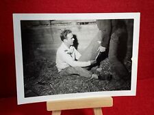 1900s 1950s Barn Boy Cowboy Dick Joke - Original Vintage Funny Photo Rare OOAK picture