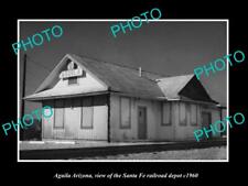 OLD 8x6 HISTORIC PHOTO OF AGUILA ARIZONA VIEW OF THE RAILROAD DEPOT c1960 picture