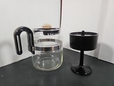 Vintage Gemco Brand Percolator Coffee Pot Clear Heat Resistant Glass Black picture