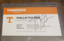 Phil Fulmer Tennessee Vols fmr head coach signed autographed business card UT picture