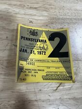 Vintage Original 1972 PA Pennsylvania Inspection Sticker Antique Car or Truck picture