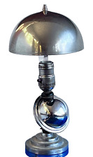 1933 World's Fair Chicago Art Deco Chrome Metal Saturn Table Desk Lamp Light Vtg picture