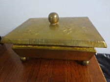 GORGEOUS 1930'S HAND CRAFTED BRASS BOX HAND ARBEIT BY A. LANGMACK picture