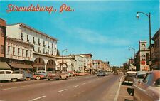 c1950s Main Street, Penn Stroud Hotel, Stroudsburg, Pennsylvania Postcard picture