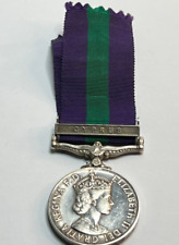 Pre 1962 Pattern QE II General Service Medal GSM Cyprus L.A.C B K Taylor RAF picture