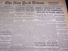 1935 DEC 24 NEW YORK TIMES - AMERICA SHOCKED BY EXILE FORCED LINDBERGHS- NT 1983 picture