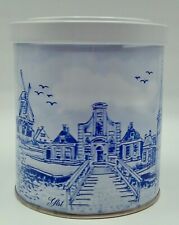Vintage Blue & White Delft Style Tin Made in Holland picture