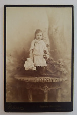 Cabinet Card Young Girl Toddler Victorian Standing Piher Decatur Illinois 1800s picture