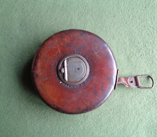Vintage TAPE MEASURE - CHESTERMAN  66 FT LEATHER CASED TAPE MEASURE picture