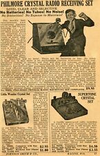 1933 small Print Ad of Philmore Crystal Radio Receiving Set picture