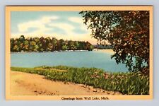 Wall Lake MI-Michigan, General Greetings Wall Lake, Antique, Vintage Postcard picture
