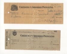 ANTIQUE BANK CHECK (2)  / BORINQUEN BISCUIT CO. /  YAUCO PUERTO RICO 1930 & 1934 picture