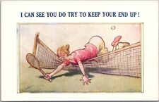 Vintage Bamforth TENNIS COMIC Sports Postcard 