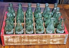 Vintage  Coca Cola 24pk Wooden Carrier W/23 Vintage Coca Cola Bottles picture