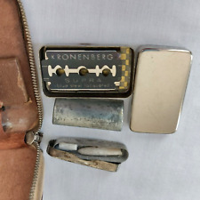 Vintage Ravene Stahl Razor Travel Kit Leather Zip Case with accessories picture