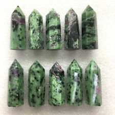 10pcs Lot Red Ruby Green Zoisite Obelisk Point Quartz Crystal Tower Wands picture