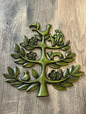 1 Vintage Homco Tree of Life Wall Plaque Folk Art  USA 1963  Green 14x14 picture