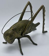 Vintage Brass Grasshopper Cricket Locust Insect Lucky Figurine Paperweight picture