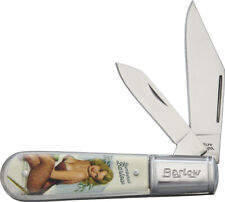 Novelty Cutlery Barlow Pocket Knife Stainless Blades Pinup Girl Acrylic Handle picture