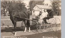 HORSE-DRAWN BUGGY sherburne ny real photo postcard rppc carriage history road picture